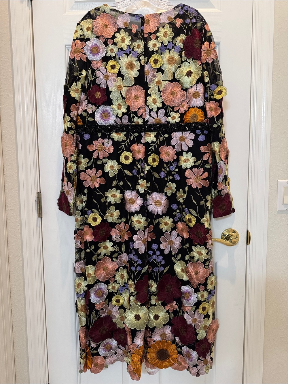 Mac Duggal 68462 Multicolor Floral Embroidered A-Line Midi Dress Size 16 NWOT - Picture 5 of 9